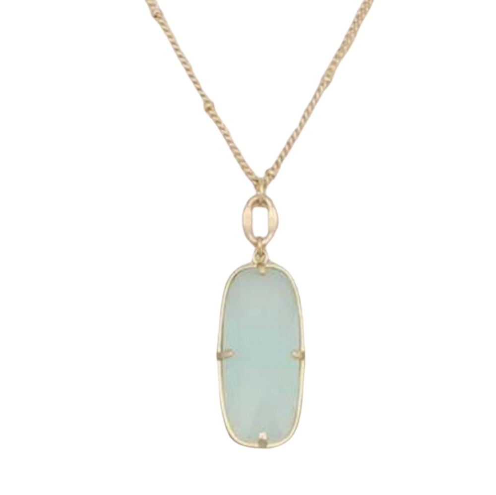 Long Champagne Oval Pendant Necklace - Picture 2 of 2